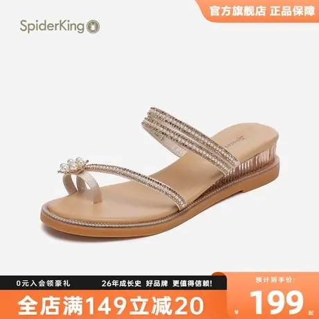 蜘蛛王2023新款冬季女士透气百搭舒适软底防滑罗马厚平底凉拖鞋商品大图