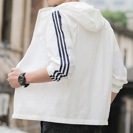 2022新款男士夏季冰丝超薄透气防晒衣户外钓鱼运动防晒服夹克外套商品大图