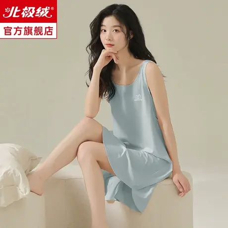 莫代尔冰丝吊带睡裙女士睡衣女夏款2023新款大码薄款春秋季家居服商品大图