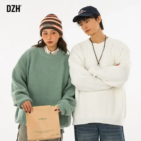 纯色慵懒风软糯毛衣2023新款爆款男士针织衫冬季内搭男宽松情侣装商品大图