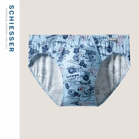 SCHIESSER舒雅男士50S莫代尔软糯亲肤透气印花中腰三角内裤22763S图片