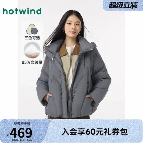 热风羽绒服加厚2024年冬季新款女士舒适时尚百搭连帽款泡芙羽绒服图片