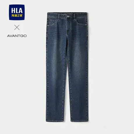 HLA/海澜之家轻商务经典系列牛仔裤25春夏新微弹中腰洗水工艺裤男图片