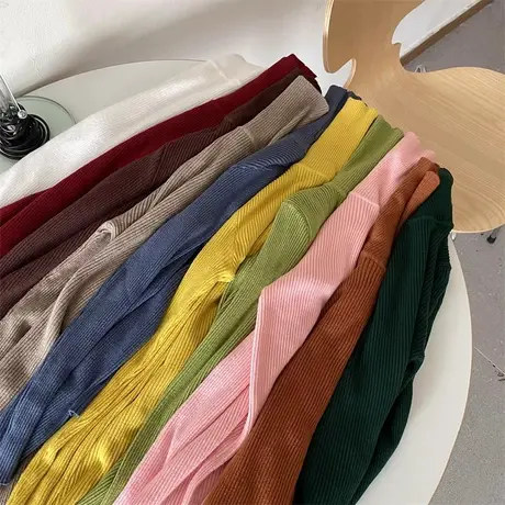 高领白色针织打底衫女秋冬内搭堆堆领毛衣时尚洋气百搭修身上衣潮图片