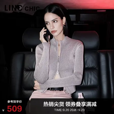 LINCCHIC金羽杰针织衫2023新款潮酷机能感立领针织开衫S233CR399Y商品大图