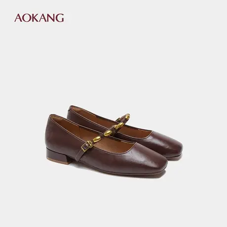 奥康 女鞋2025秋季新款复古玛丽珍鞋平底浅口单鞋门店发货商品大图