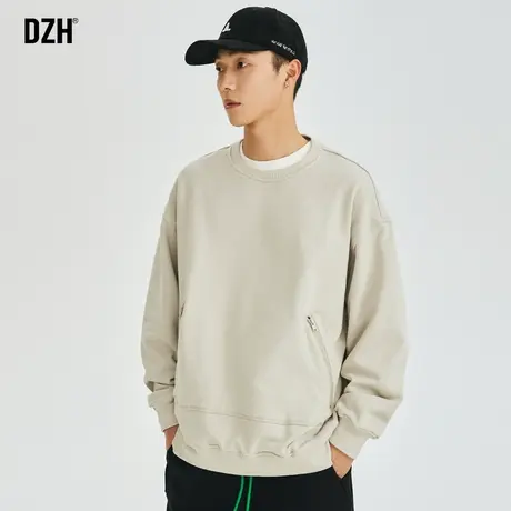 男士潮牌卫衣男圆领宽松上衣长袖男装设计感衣服外套2023新款爆款商品大图