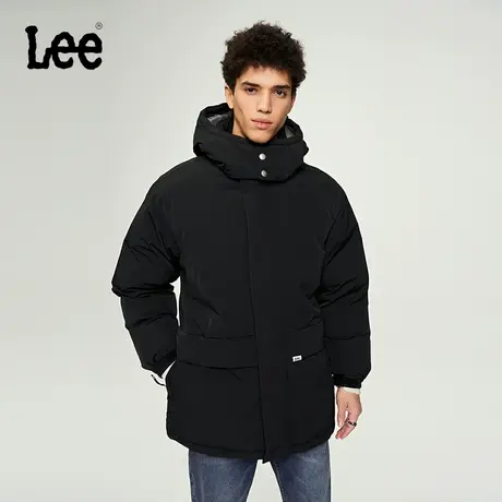 Lee商场同款23秋冬新品舒适版黑色男连帽棉服潮LMT006267201-K11图片