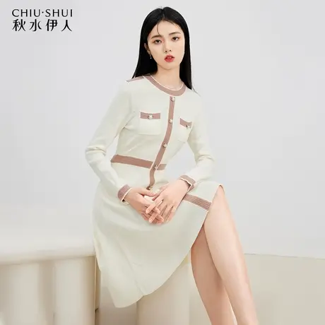 【百亿补贴专属】秋水伊人小香风针织连衣裙女秋冬新款法式中长裙图片