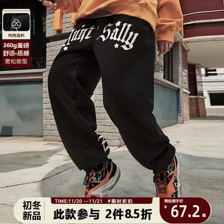 灰色卫裤男新款2022爆款美式高街宽松运动休闲百搭春秋束脚潮牌商品大图