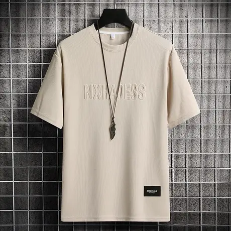 夏季新款高端纯棉POLO衫男短袖潮流修身男士T恤圆领休闲冰丝半袖商品大图