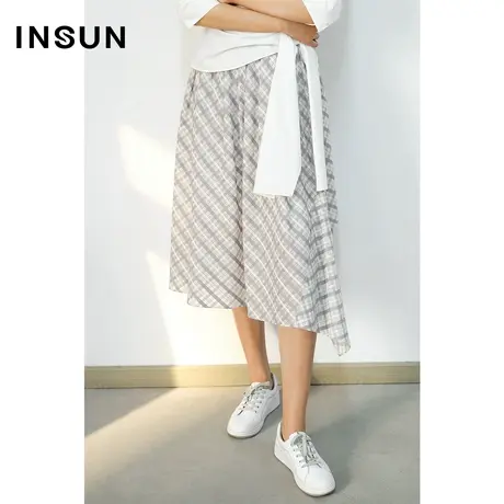 INSUN恩裳夏季a字薄款不规则半身裙图片