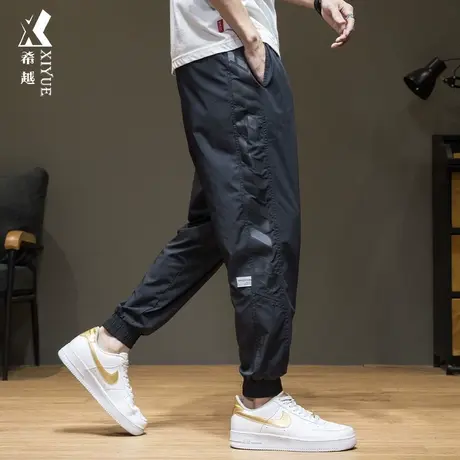 2024春秋新款休闲裤男生宽松加肥加大码速干裤高弹力运动九分裤子商品大图