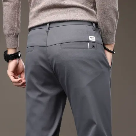 秋冬季商务西裤子男士休闲长裤直筒宽松潮流百搭中年爸爸正装西装商品大图