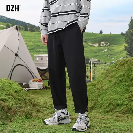 男士黑色休闲裤子男直筒春秋款潮牌纯棉大码男裤2023新款百搭长裤商品大图