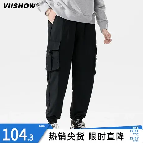 VIISHOW直筒工装裤男冬季潮流宽松百搭阔腿裤秋冬加厚休闲长裤子商品大图