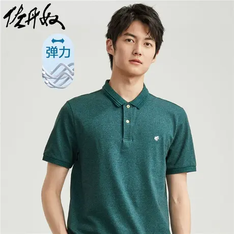 佐丹奴Polo男装青蛙刺绣提花领针织弹力珠地布短袖POLO 01013388图片