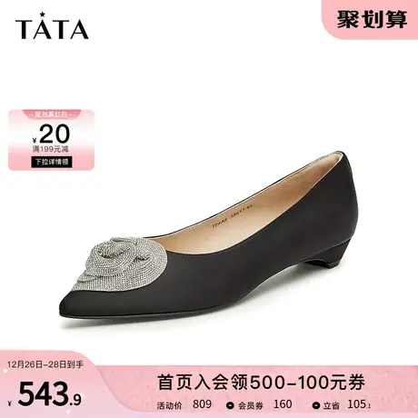 Tata他她法式晚风单鞋女尖头平底气质晚宴鞋2024春季新款7PAA6AQ4商品大图