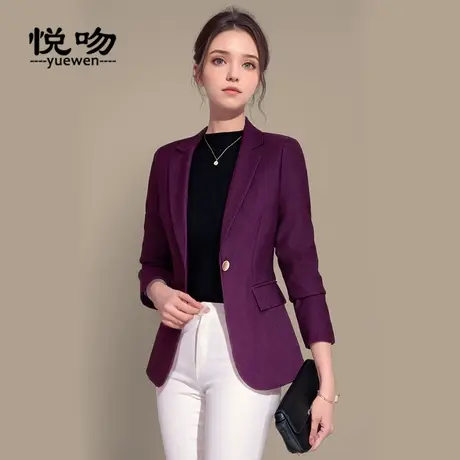 长袖西装外套女职业装2024春秋季面试高级感小个子小西服修身上衣图片