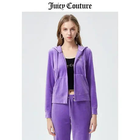 Juicy Couture橘滋外套女2023春季新款美式运动休闲天鹅绒夹克女图片