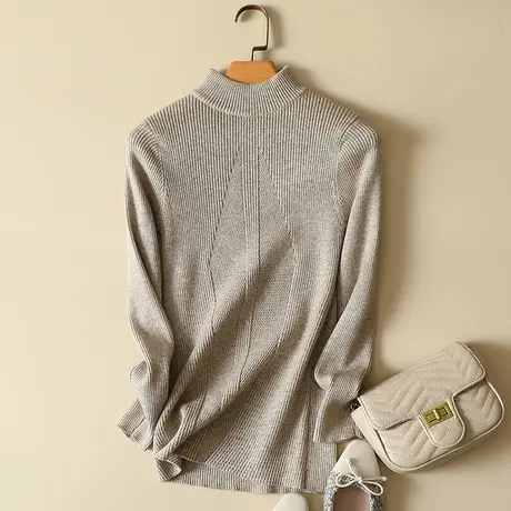 半高领毛衣打底衫女士秋冬2021内搭新款洋气百搭修身紧身针织衫女商品大图