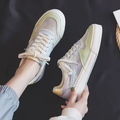 镂空透气小白鞋女鞋2023夏季新款百搭薄款单网面帆布运动板鞋网鞋商品大图