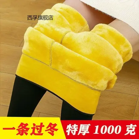 冬季羊羔绒棉裤女加绒加厚打底裤外穿东北防寒高腰超厚特厚保暖裤商品大图
