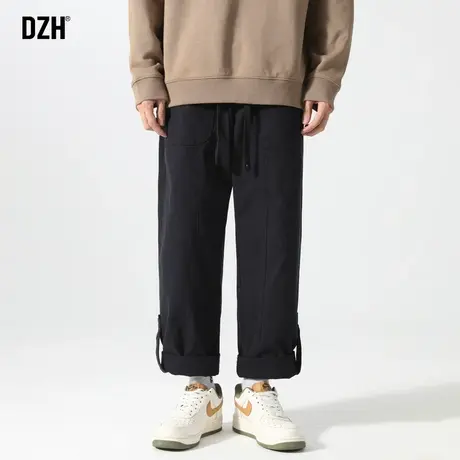男士黑色直筒裤休闲裤男秋季显瘦裤子男款2023新款宽松长裤阔腿裤商品大图
