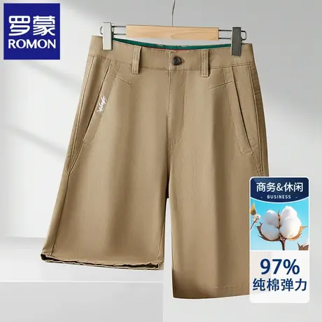 罗蒙夏季薄款纯棉男士休闲短裤2025潮流百搭弹力直筒五分中裤N2Z商品大图