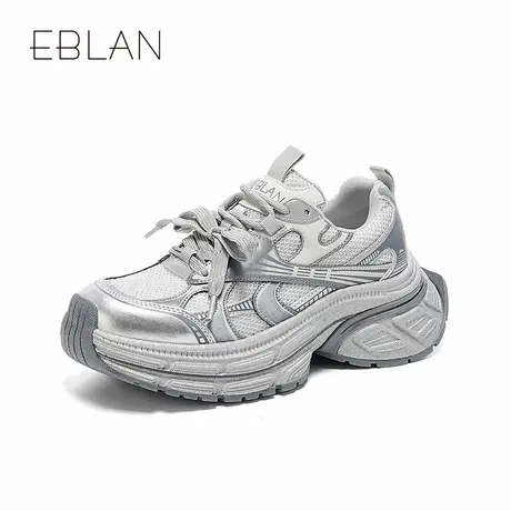 EBLAN/伊伴厚底老爹鞋女2025年春季新款复古增高运动透气休闲鞋商品大图