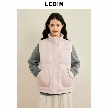 乐町立领面包羽绒马夹女冬季新款简约轻柔好穿背心羽绒服商品大图
