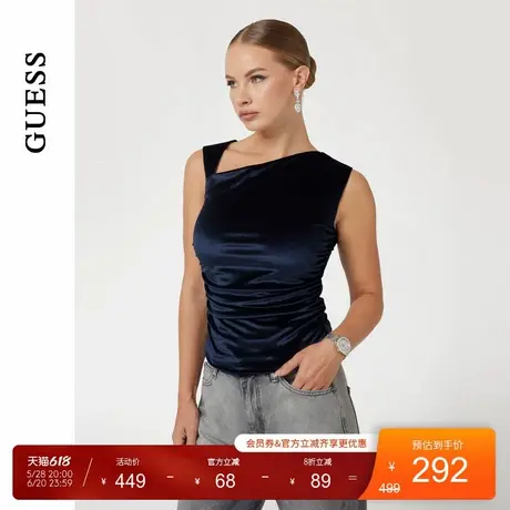GUESS25年新款夏季女士时尚潮流修身高弹针织上衣-W5RP06KCN22商品大图