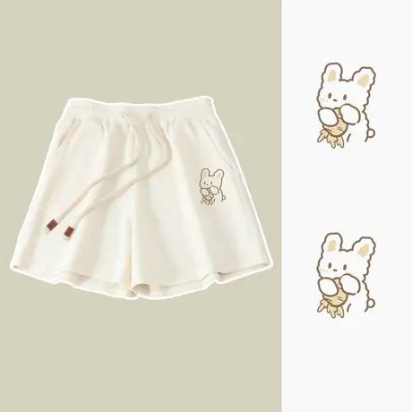 VR真维斯运动短裤女夏季薄款2023新款阔腿裤华夫格三分裤休闲裤V图片