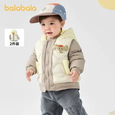 巴拉巴拉儿童轻薄羽绒服男童2025新款春装宝宝两件套连帽外套女童图片