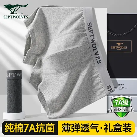 七匹狼青少年男士内裤男生纯棉高档四角男孩运动透气平角短裤新款图片