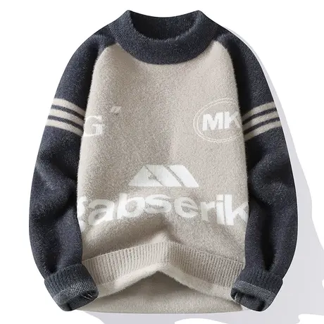 毛衣男士秋冬季新款加厚半高领打底衫保暖青少年学生羊毛针织衫男商品大图