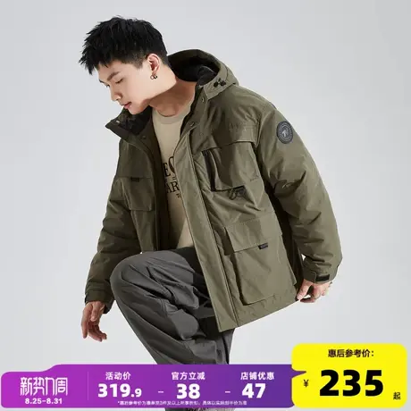唐狮24秋冬季工装棉衣男士连帽加厚夹棉外套上衣服潮牌保暖棉袄图片