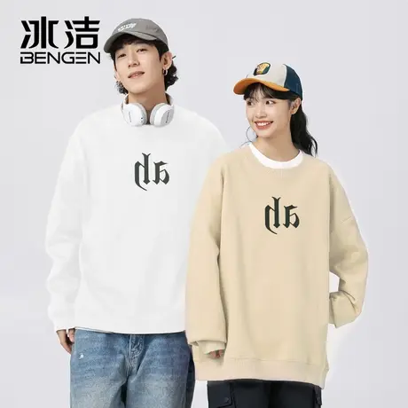 冰洁2023秋季新款宽松卫衣男女中性时尚百搭校园圆领长袖上衣SFH商品大图