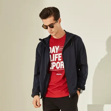 雅戈尔奥莱 男装夹克秋季新款商务休闲轻薄连帽短款运动单外套商品大图