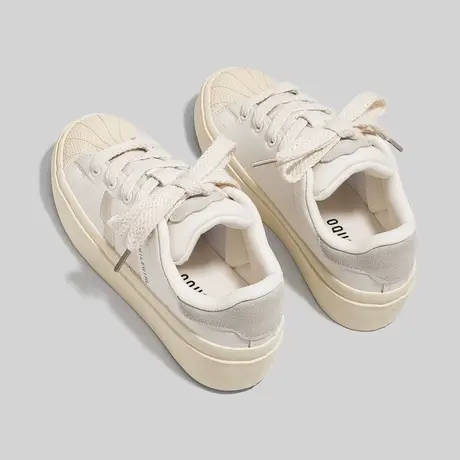 Betoo 小白鞋女秋冬季2022新款小众原创休闲百搭面包鞋加绒板鞋商品大图