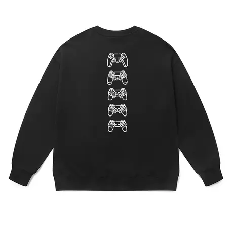 创意国潮男生卫衣2023爆款百搭简约趣味游戏机加绒纯棉透气上衣冬图片