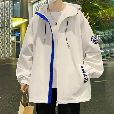 外套男款2023春秋季潮牌宽松休闲夹克初中学生痞帅青少年冲锋衣服商品大图