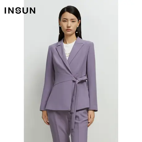 恩裳奥莱春季腰带束腰垂感西装图片