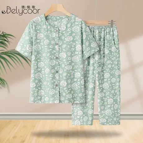 中老年女装妈妈夏季新款奶奶装加大码短袖套装两件套老人夏天衣服商品大图