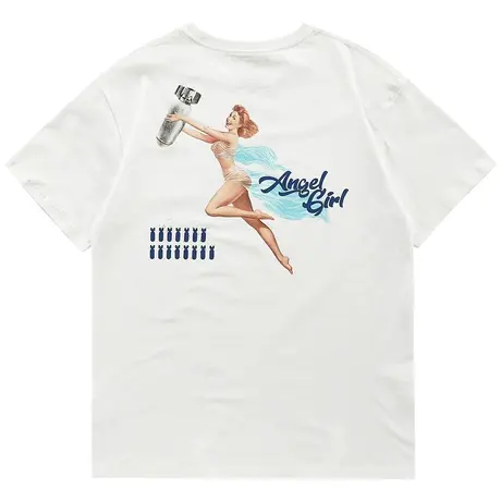 VIP短袖t恤男夏季2024新款纯棉半袖打底衫vintage复古印花体恤潮商品大图