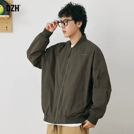 男士军绿色棒球服外套男潮牌刺绣百搭宽松衣服春秋季男款2023新款商品大图