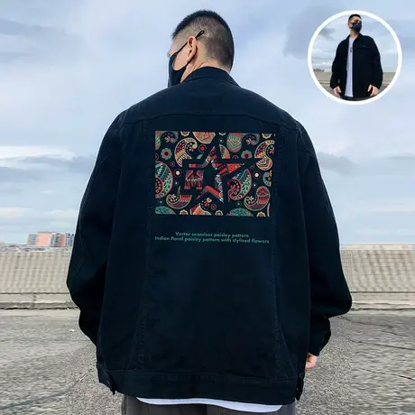 2025新款重磅大码男装牛仔夹克复古胖子宽松休闲外套男春秋款潮流商品大图