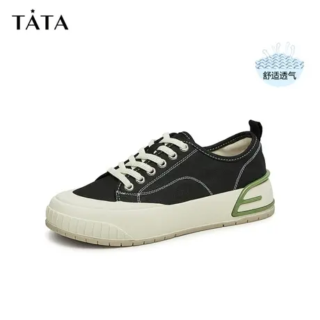 【直播秒杀】Tata他她复古板鞋女休闲舒适平底鞋软底轻便WEP01AM3图片