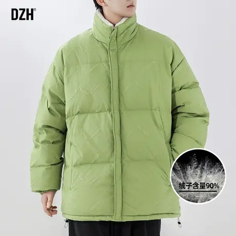 男士绿色极寒羽绒服男潮冬季加厚男装2024新款休闲羽绒衣宽松上衣图片
