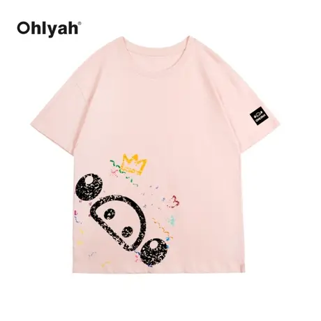 2023卡通潮牌短袖t恤女小猪米罗国潮夏季女士纯棉ins情侣宽松半袖商品大图